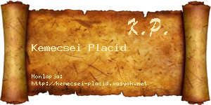 Kemecsei Placid névjegykártya